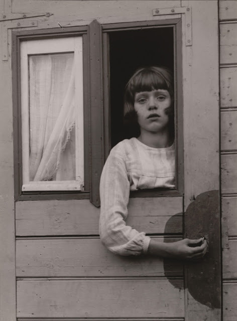 August Sander - Young Girl in Circus Caravan